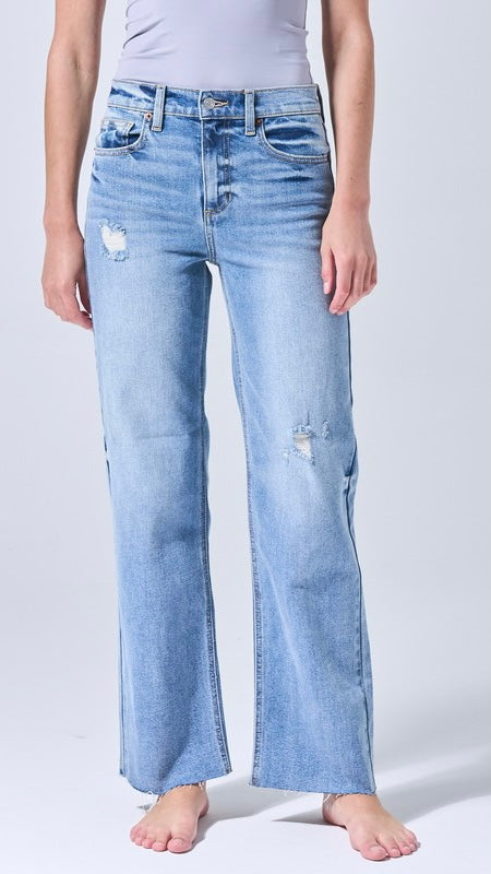 High Rise Wide St Leg Stretch Jean