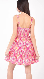 Diamond Print Double Strap Dress