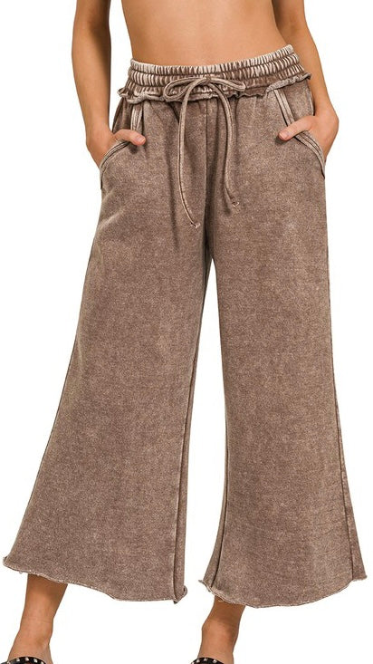 Mineral Wash Wide Leg Sweat Pants