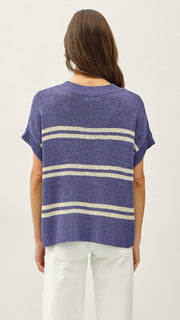 Double Stripe V-neck Sweater Top