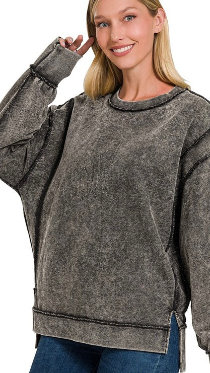 Seamed Mineral Long Sweatshirt