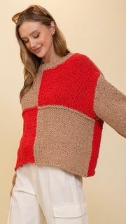 Chunky Knit Color Block Sweater