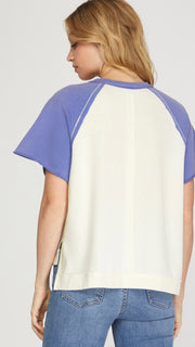 French Terry Knit Raglan Top