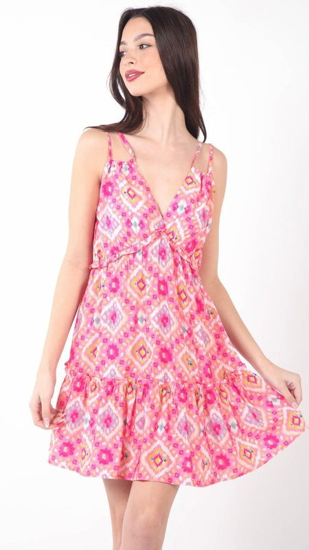 Diamond Print Double Strap Dress