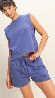 Washed Welt Pkt Cuff Hem Shorts