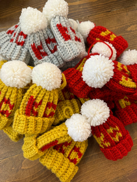 Handmade KC Pom Hat Ornaments