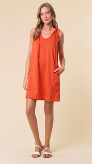 Sleeveless Hoodie Dress with Pockets