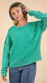 Mineral Chest Pocket Waffle Sweater