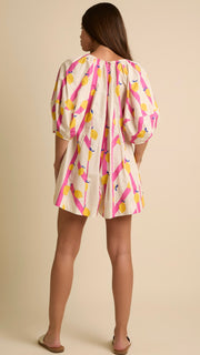 Lemon Stripes Romper w/Pockets