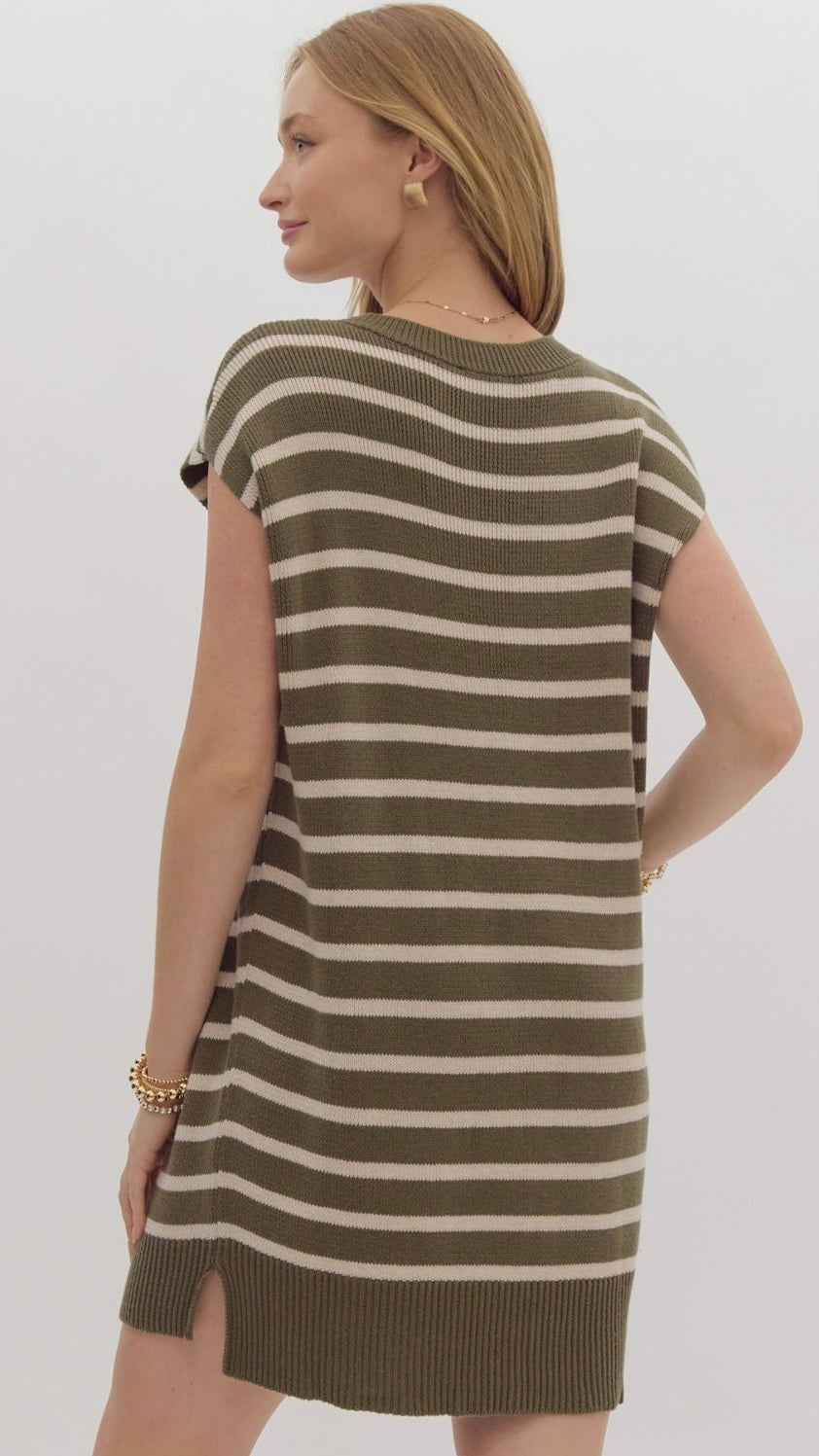 sweater dress shift Striped Shift Style Sweater Dress