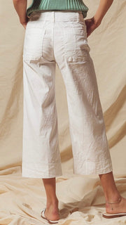 Patch Pocket Wide Leg Stretch Pants