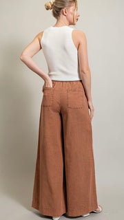 Mineral Wash Wide Leg Pants