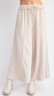 Mineral Reverse Terry Knit Wide Leg Pants