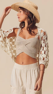 Boho Open Weave Crochet Sweater