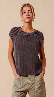 Mineral Ribbed Shoulder Summer Sweater