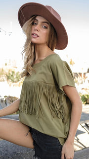 Fringe Front Knit Sleeveless Top