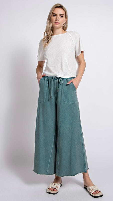 Basic Mineral Knit Wide Leg Pants 8/24