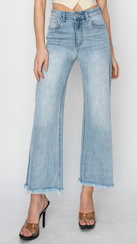 High Rise Wide Leg Crop Jeans