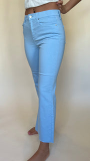 High Rise Colored Denim Kick Flare Jean