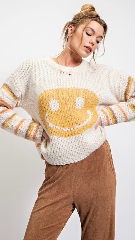 Smiley Face Chunky Sweater