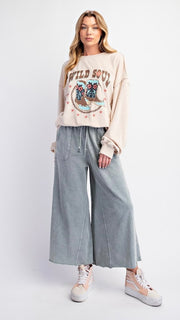 Basic Mineral Knit Wide Leg Pants 8/24