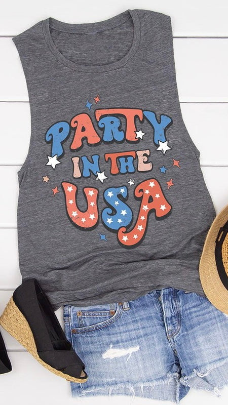 Party in the USA Slub Muscle Tank