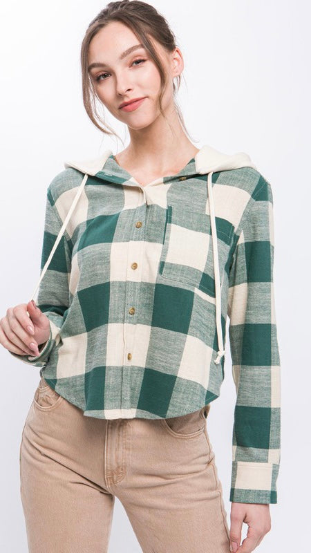 Buffalo Check Flannel w/Sweatshirt Hood 9/24