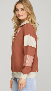 Blocked Sleeve French Terry Sweatshirt