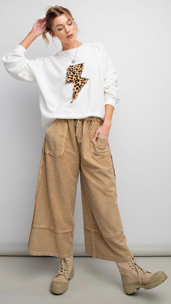 Reverse French Terry Wide Leg Pants 8/24