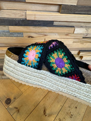 Crochet X-Strap Platform Sandals