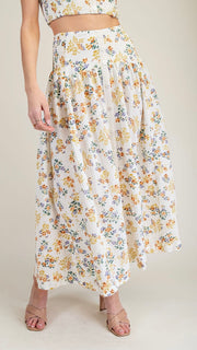 Floral Cotton Gauze Maxi Skirt