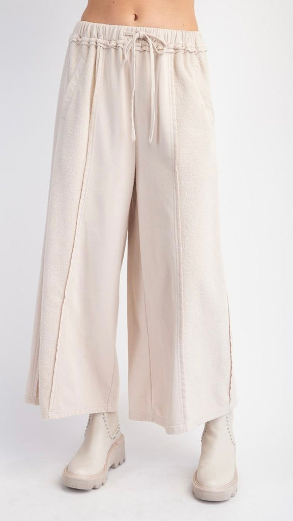 Mineral Reverse Terry Knit Wide Leg Pants