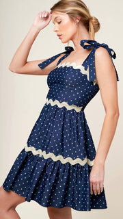 Polka Dot Ric Rac Trim Dress