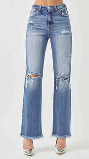 High Rise Destruct Knee Stretch St Jeans