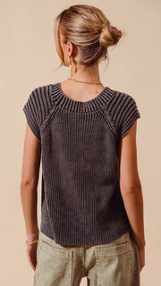 Mineral Ribbed Shoulder Summer Sweater