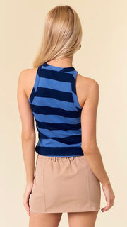 Stripe Racer Back Banded Tank Top