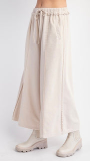 Mineral Reverse Terry Knit Wide Leg Pants