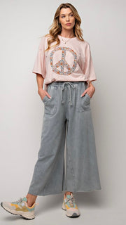 Mineral Terry Knit Wide Leg Pants 10/23