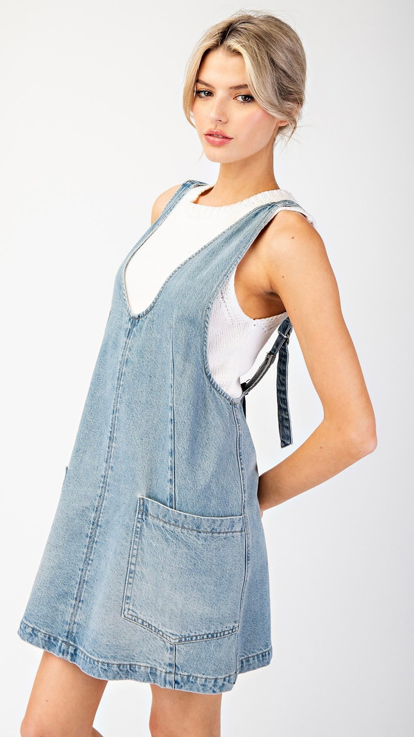 Denim Jumper Dress w/Pkts | Catfish & Tater Boutique Denim Jumper Dress w/Pkts | Catfish & Tater Boutique