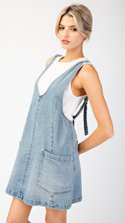 Denim Jumper Dress w/Pkts