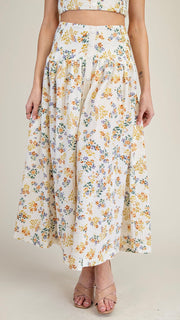 Floral Cotton Gauze Maxi Skirt