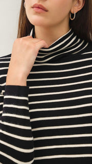 Classic Stripe Turtleneck Sweater