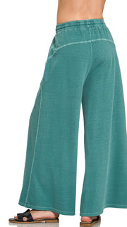 Enzyme Wash French Terry Wide Leg Pants 2