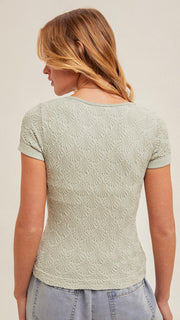 Jacquard Seamless Scoop Neck Top