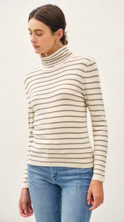 Classic Stripe Turtleneck Sweater