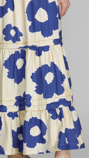 Big Floral Tiered Maxi Skirt