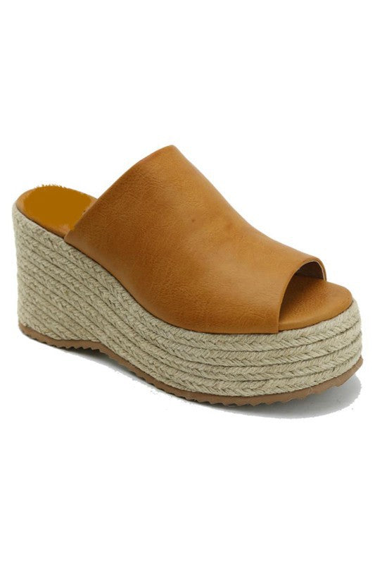 Braided Jute Platform Slide Sandal