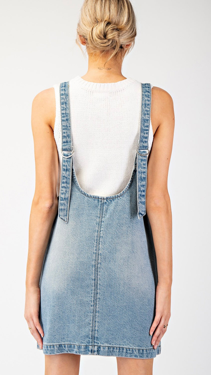 Denim Jumper Dress w/Pkts Denim Jumper Dress w/Pkts