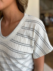 Textured Knit Stripe Top