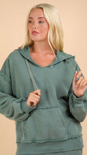 Bailey Mineral Raw Seam Hooded Sweatshirt